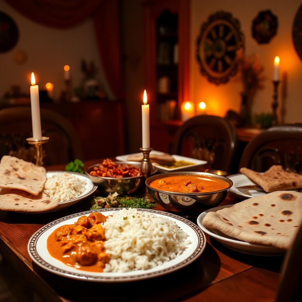 Indian dinner at home